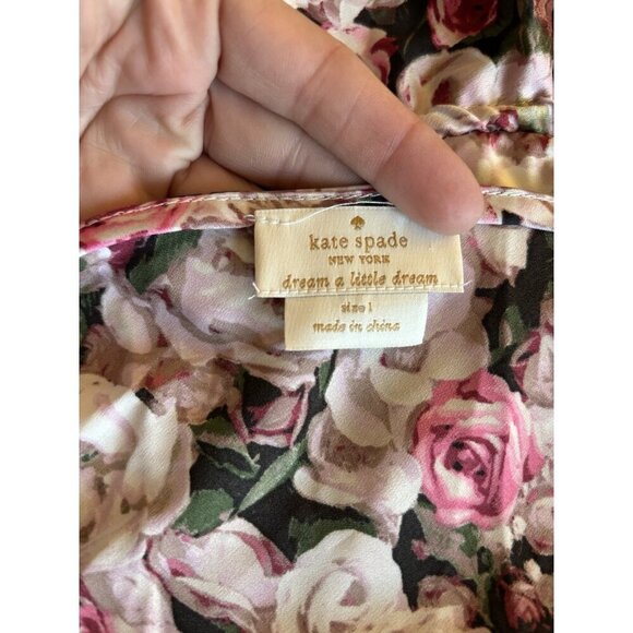 Kate Spade Dream A Little Dream Loungeware Romper Women’s LARGE Pink Floral - Picture 7 of 12